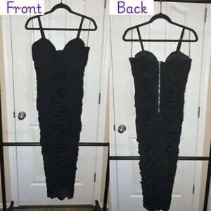 Need You In My Life Ruched Midi Dress - Black